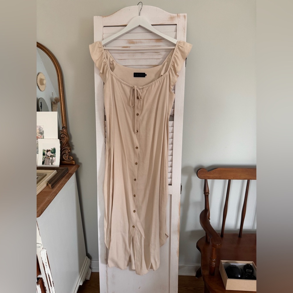 Hatch Maternity cream sleeveless dress size small (1)